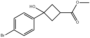 Methyl 3-(4-bromophenyl)-3-hydroxycyclobutane-1-carboxylate Structure