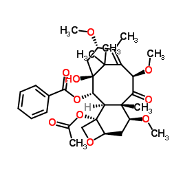 (2α,5β,7β,10β,13α)-4-Acetoxy-1-hydroxy-7,10,13-trimethoxy-9-oxo-5,20-epoxytax-11-en-2-yl benzoate结构式