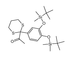 1-(3,4-di-(t-butyldimethylsilyloxy)-phenyl)-1-oxo-propanone-1,3-propylenedithioacetal结构式