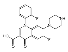 6-fluoro-1-(2-fluorophenyl)-4-oxo-7-piperazin-1-ylquinoline-3-carboxylic acid Structure