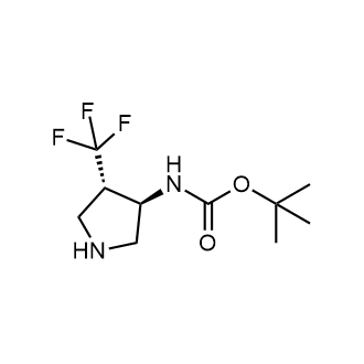 tert-Butyl N-[trans-4-(trifluoromethyl)pyrrolidin-3-yl]carbamate Structure