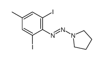 (2,6-diiodo-4-methylphenyl)-pyrrolidin-1-yldiazene结构式