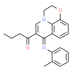 (E)-1-(7-(O-TOLYLIMINO)-3,7-DIHYDRO-2H-[1,4]OXAZINO[2,3,4-IJ]QUINOLIN-6-YL)BUTAN-1-ONE Structure