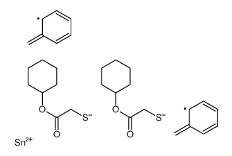 cyclohexyl 2-[dibenzyl-(2-cyclohexyloxy-2-oxoethyl)sulfanylstannyl]sulfanylacetate结构式