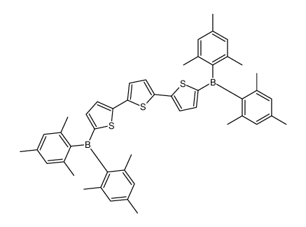 [5-[5-[5-bis(2,4,6-trimethylphenyl)boranylthiophen-2-yl]thiophen-2-yl]thiophen-2-yl]-bis(2,4,6-trimethylphenyl)borane结构式