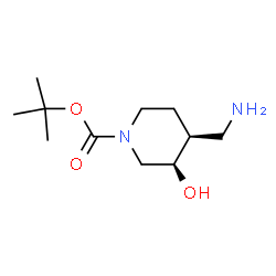 顺式-1-boc-4-氨基甲基-3-羟基哌啶结构式