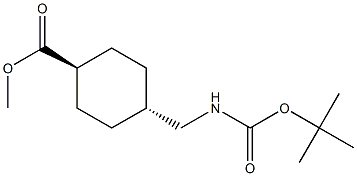 methyl trans-4-({[(tert-butoxy)carbonyl]amino}methyl)cyclohexane-1-carboxylate Structure