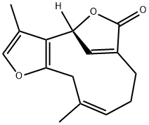 (R,7Z)-4,8,9,12-Tetrahydro-3,11-dimethyl-6H-4,7-methenofuro[3,2-c]oxacycloundecin-6-one Structure