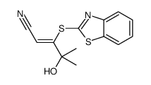 3-(1,3-benzothiazol-2-ylsulfanyl)-4-hydroxy-4-methylpent-2-enenitrile Structure