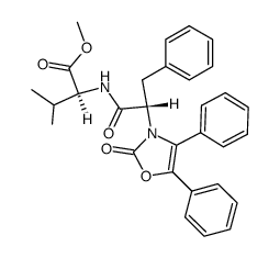 N-[(S)-2-(2-oxo-4,5-diphenyl-oxazol-3-yl)-3-phenyl-propionyl]-L-valine methyl ester结构式