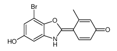 4-(7-bromo-5-hydroxy-3H-1,3-benzoxazol-2-ylidene)-3-methylcyclohexa-2,5-dien-1-one结构式