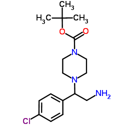 2-Methyl-2-propanyl 4-[2-amino-1-(4-chlorophenyl)ethyl]-1-piperazinecarboxylate结构式