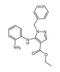 ethyl 5-(2'-aminophenylamino)-1-benzylpyrazole-4-carboxylate结构式