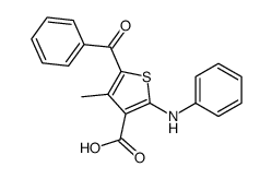 2-anilino-5-benzoyl-4-methylthiophene-3-carboxylic acid Structure