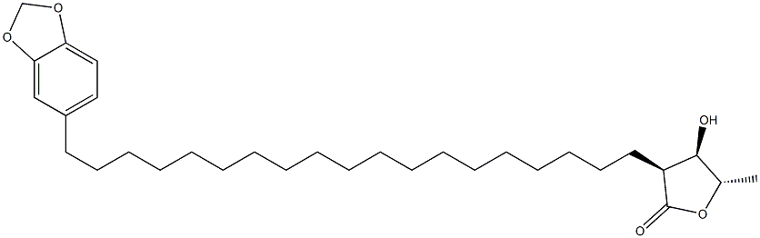 (3S)-3β-[19-(1,3-Benzodioxol-5-yl)nonadecyl]-4,5-dihydro-4β-hydroxy-5α-methyl-2(3H)-furanone结构式