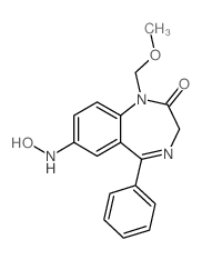 9-(hydroxyamino)-2-(methoxymethyl)-6-phenyl-2,5-diazabicyclo[5.4.0]undeca-5,8,10,12-tetraen-3-one structure
