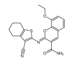 2-[(3-cyano-4,5,6,7-tetrahydro-1-benzothiophen-2-yl)imino]-8-ethoxychromene-3-carboxamide Structure