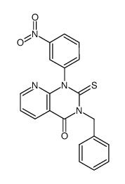 3-benzyl-1-(3-nitro-phenyl)-2-thioxo-2,3-dihydro-1H-pyrido[2,3-d]pyrimidin-4-one结构式