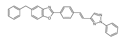 5-benzyl-2-{4-[2-(2-phenyl-2H-[1,2,3]triazol-4-yl)-vinyl]-phenyl}-benzooxazole结构式