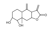 (3aR,4aα,9aα)-3a,4,4a,5,6,7,8,8a,9,9a-Decahydro-7α,8β-dihydroxy-8aβ-methyl-3,5-bis(methylene)naphtho[2,3-b]furan-2(3H)-one结构式