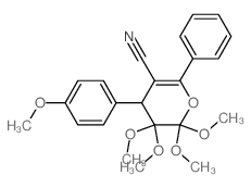 2H-Pyran-5-carbonitrile,3,4-dihydro-2,2,3,3-tetramethoxy-4-(4-methoxyphenyl)-6-phenyl- Structure
