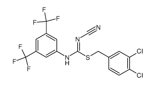N-<3,5-Bis(trifluormethyl)phenyl>-N'-cyano-S-3,4-dichlorbenzyl-isothioharnstoff结构式