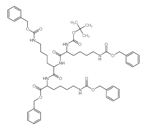 benzyl 6-phenylmethoxycarbonylamino-2-[[6-phenylmethoxycarbonylamino-2-[[6-phenylmethoxycarbonylamino-2-(tert-butoxycarbonylamino)hexanoyl]amino]hexanoyl]amino]hexanoate结构式