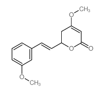 4-methoxy-6-[(E)-2-(3-methoxyphenyl)ethenyl]-5,6-dihydropyran-2-one structure