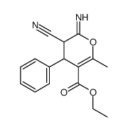 5-Cyano-6-imino-2-methyl-4-phenyl-5,6-dihydro-4H-pyran-3-carboxylic acid ethyl ester结构式