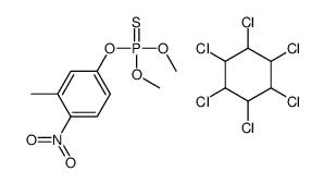 dimethoxy-(3-methyl-4-nitrophenoxy)-sulfanylidene-λ5-phosphane,1,2,3,4,5,6-hexachlorocyclohexane Structure