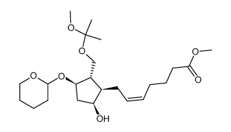 2-syn-(6-carbomethoxy2-cis-hexenyl)-3-anti-(2,4-dioxa-3,3dimethylpentyl)-4-syn-(tetrahydropyran-2-yloxy)cyclopentan-1-ol Structure