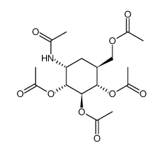 DL-(1,3,4/2,6)-4-Acetamido-1,2,3-tri-O-acetyl-6-acetoxymethyl-1,2,3-cyclohexanetriol结构式