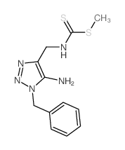 Carbamodithioic acid, [[5-amino-1- (phenylmethyl)-1H-1,2, 3-triazol-4-yl]methyl]-, methyl ester Structure