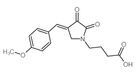 4-[4-[(4-methoxyphenyl)methylidene]-2,3-dioxo-pyrrolidin-1-yl]butanoic acid structure