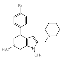 5-(4-bromophenyl)-3,9-dimethyl-8-(1-piperidylmethyl)-3,9-diazabicyclo[4.3.0]nona-7,10-diene结构式