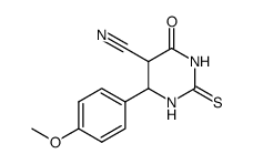 4-oxo-6-(4-methoxyphenyl)-2-thioxohexahydropyrimidine-5-carbonitrile Structure