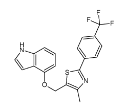 5-(1H-indol-4-yloxymethyl)-4-methyl-2-[4-(trifluoromethyl)phenyl]-1,3-thiazole结构式