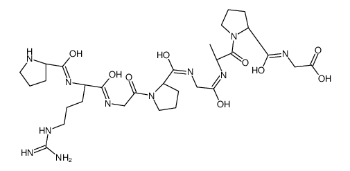 2-[[(2S)-1-[(2S)-2-[[2-[[(2S)-1-[2-[[(2S)-5-(diaminomethylideneamino)-2-[[(2S)-pyrrolidine-2-carbonyl]amino]pentanoyl]amino]acetyl]pyrrolidine-2-carbonyl]amino]acetyl]amino]propanoyl]pyrrolidine-2-carbonyl]amino]acetic acid Structure