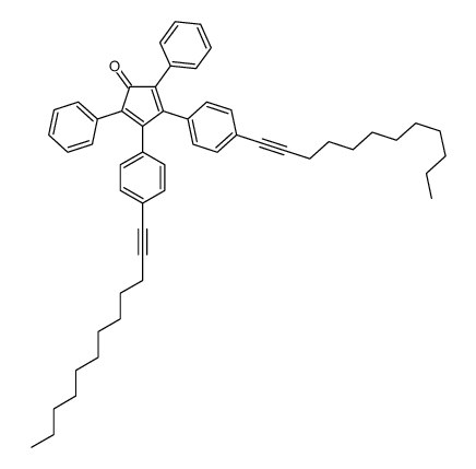 3,4-bis(4-dodec-1-ynylphenyl)-2,5-diphenylcyclopenta-2,4-dien-1-one结构式