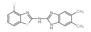 2-Benzothiazolamine, 4-chloro-N-(5,6-dimethyl-1H-benzimidazol-2-yl)- (en) Structure