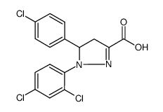 5-(4-chlorophenyl)-1-(2,4-dichlorophenyl)-4,5-dihydro-1H-pyrazole-3-carboxylic acid Structure