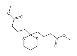 methyl 4-[2-(4-methoxy-4-oxobutyl)-1,3-dithian-2-yl]butanoate Structure
