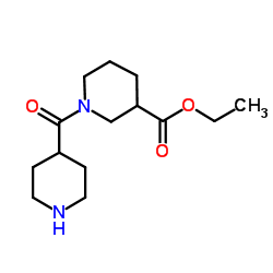 1-(PIPERIDINE-4-CARBONYL)-PIPERIDINE-3-CARBOXYLIC ACID ETHYL ESTER结构式