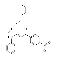 3-anilino-4-methoxy-4-methyl-1-(4-nitrophenyl)dec-2-en-1-one结构式