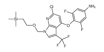 Benzenamine, 4-[[6-chloro-3-(trifluoromethyl)-1-[[2-(triMethylsilyl)ethoxy]Methyl]-1H-pyrrolo[2,3-b]pyridin-4-yl]oxy]-3,5-difluoro-结构式