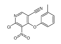6-chloro-4-(3-methylphenoxy)-5-nitropyridine-3-carbonitrile Structure
