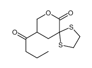 7-butanoyl-9-oxa-1,4-dithiaspiro[4.5]decan-10-one Structure