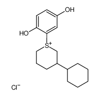 3-Cyclohexyl-1-(2,5-dihydroxy-phenyl)-tetrahydro-thiopyranium; chloride结构式