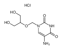 5-amino-1-<<2-hydroxy-1-(hydroxymethyl)ethoxy>methyl>uracil hydrochloride Structure