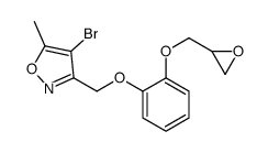 4-bromo-5-methyl-3-[[2-(oxiran-2-ylmethoxy)phenoxy]methyl]-1,2-oxazole Structure